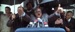 Preemptive strike: Mayor Ebert in 'Godzilla'